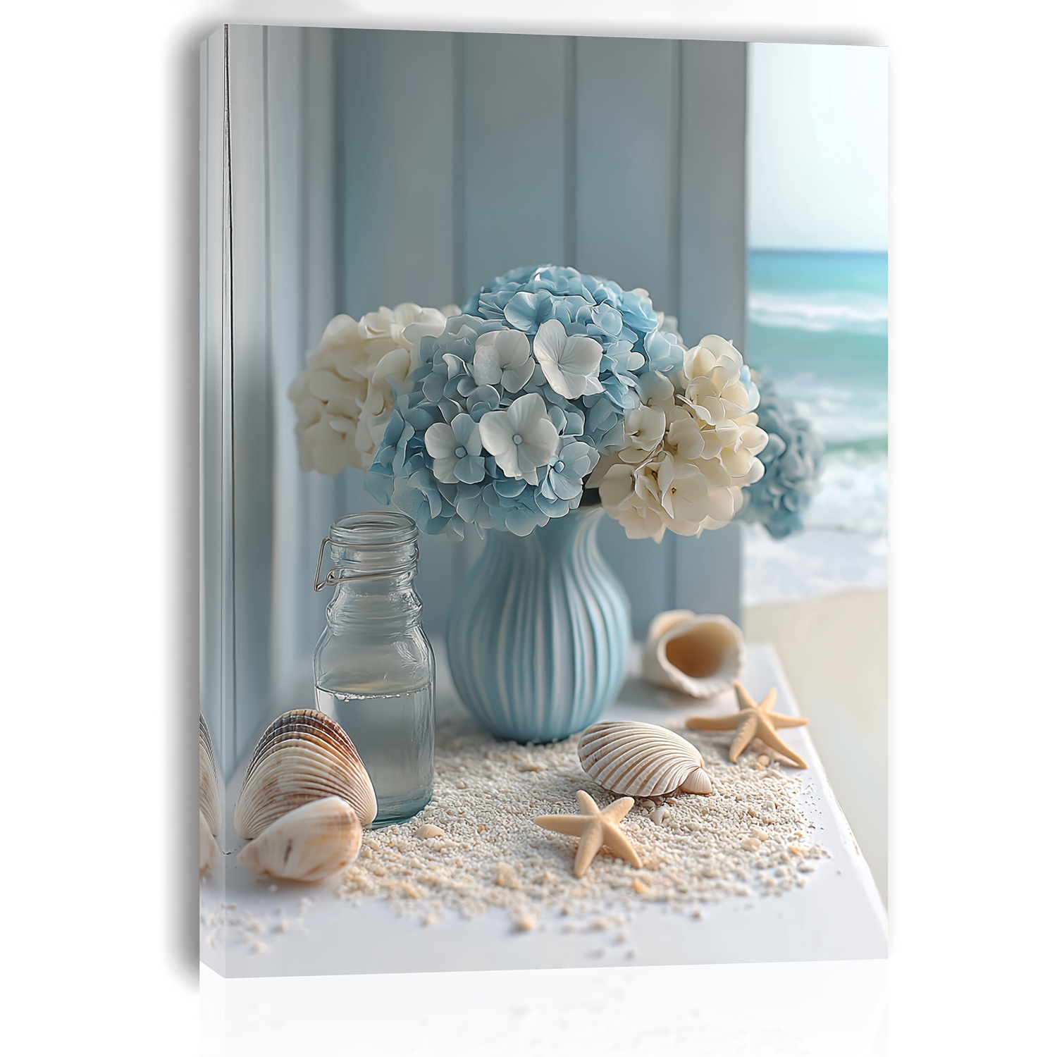 

Room Decor 1pc Coastal Shell And Starfish Canvas , 11.8x15.7 Inch Wooden Print, Beach Themed Home Decor For Living Room, Bedroom, Office, Bachelor Party Gift Idea