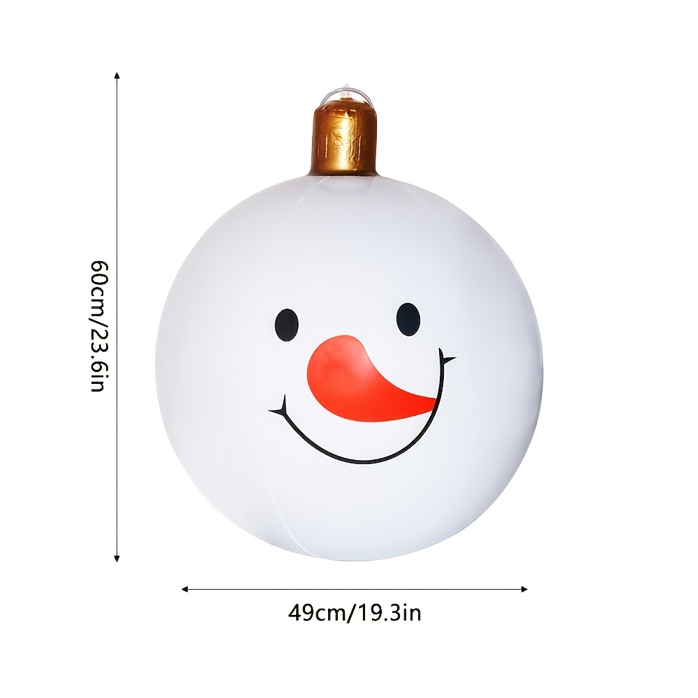 TEMU 1pc Boule Décorative Gonflable 3D de Neige, Ornement de Fête de Noël, Boule Décorative de de Neige pour Cour Extérieure, Ornement Sphérique