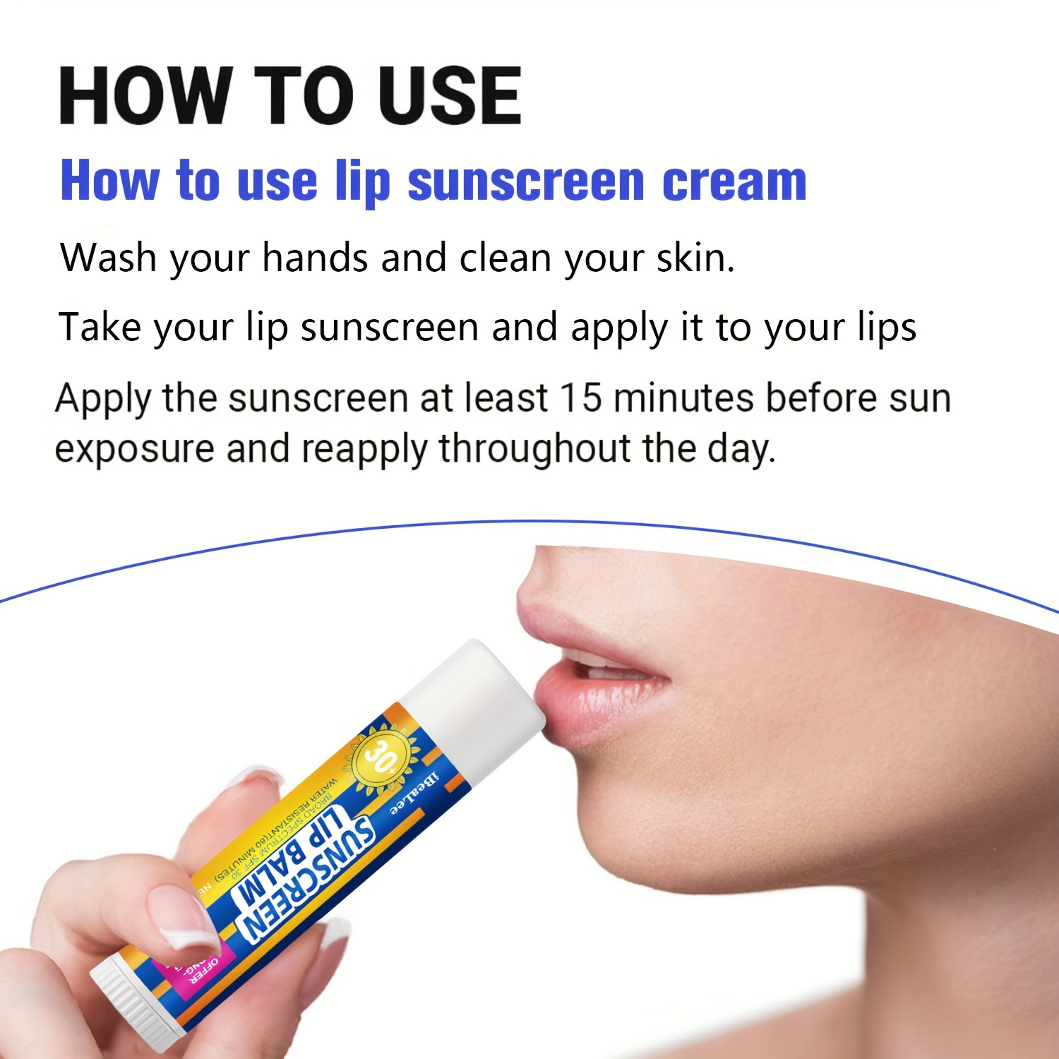 Ibealee 30 Spf Sunscreen Lip Balm Uv Protection, Vitamin E & Coconut