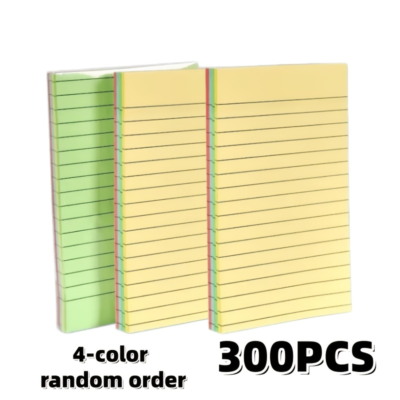 TEMU Lot de 300 notes autocollantes assorties aléatoirement en 4 couleurs - Bloc-notes créatif, quatre couleurs disponibles - Bloc-notes détachable,