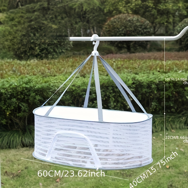 versatile 1 3 layer hanging mesh dryer with zipper foldable outdoor drying rack for herbs fruits vegetables fish clothes details 4