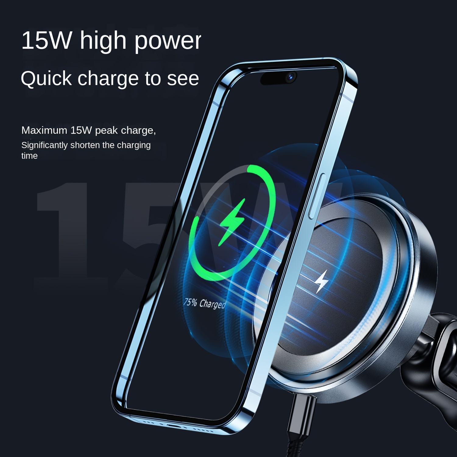 

Outlet Hook 15w Mobile Phone Wireless Fast Charger, Car Navigation Mobile Phone Magnetic Fixation Device