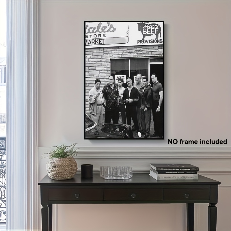TEMU 1pc Vintage "" Canvas Print - Frameless, Monochrome Tv Show Poster With Iconic Characters, Ideal For Modern Home & Bedroom Decor, Multiple Sizes