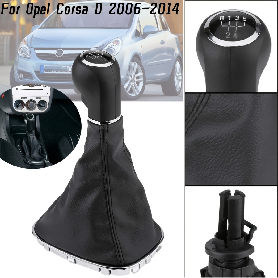 

Pommeau de de vitesse en similicuir noir de qualité supérieure pour Opel D 2006-2014 - ABS , convient aux 5/6 vitesses