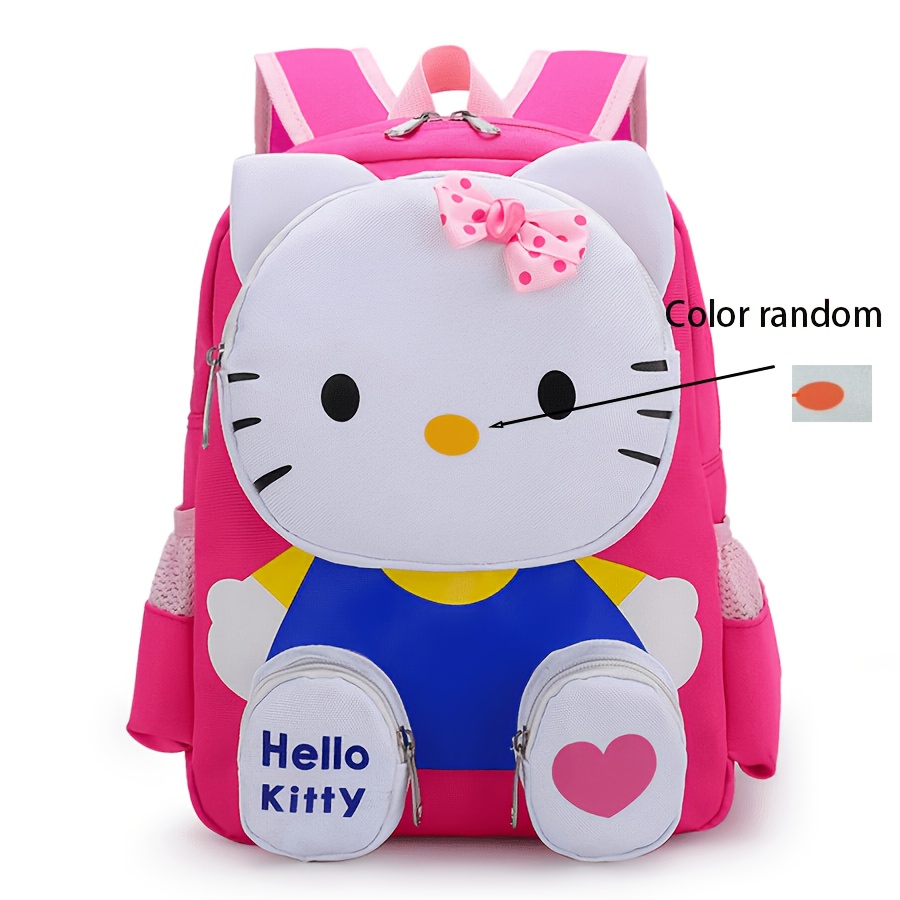 Image of Women's Fashion Backpack Hello Kitty Women's & Anime Backpack - Cute Kawaii School Bookbag With Hard, Adjustable Straps & Hello Kitty Face/, Nylon For Travel, College ( &)