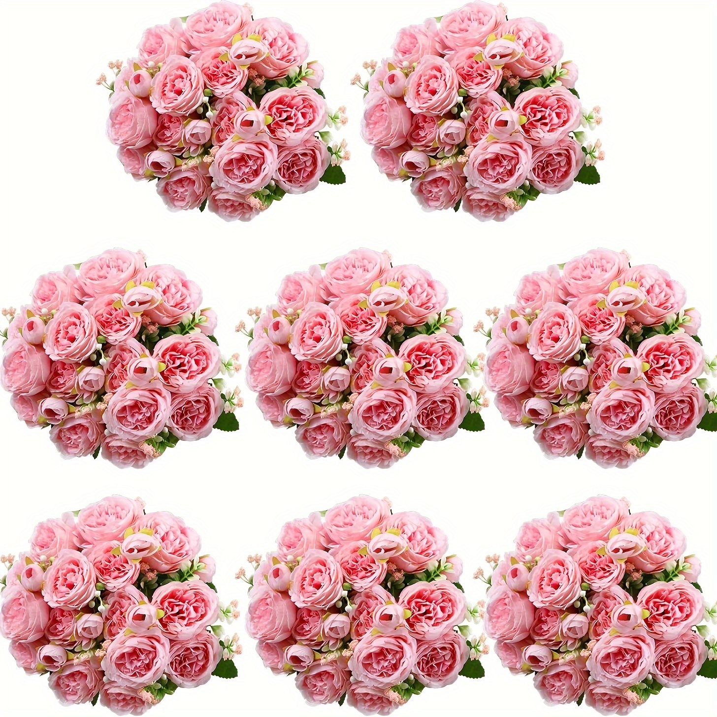 

12 Bundles Artificial Peonies Silk Flowers Fake Faux Peonies Flowers Bulk For Decoration Vase Arrangements Wedding Home Party Table Christmas