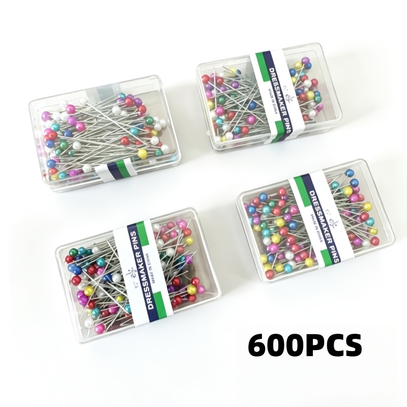 TEMU 600 aghi di posizionamento peraloscati, aghi di fissaggio a , spille colorate a testa grande, accessori per abbigliamento, strumenti e materiali