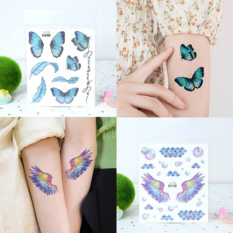 Multicolored Stickers-Bright Wings Glitter