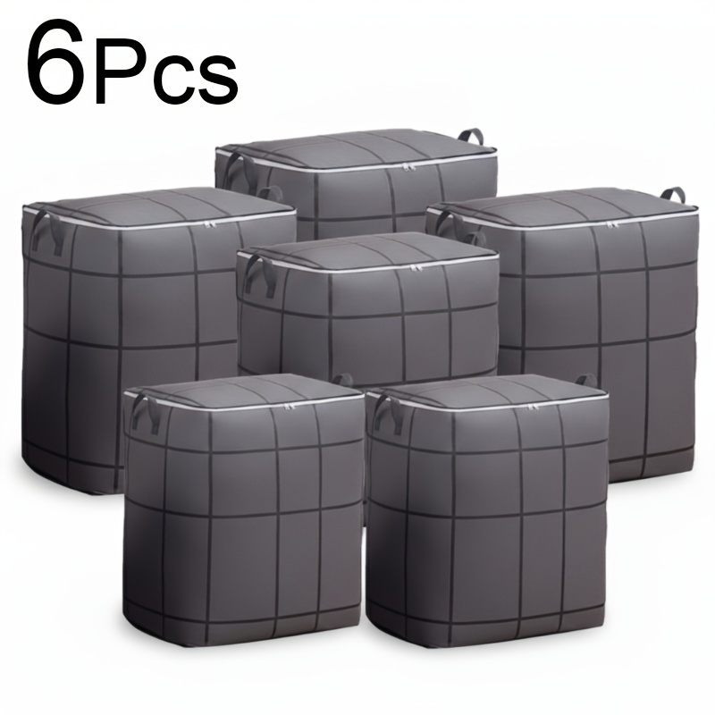 TEMU 6pcs Set, Heavy-duty Moving Bags, Large Capacity Storage Bags, Foldable Moving Supplies With Sturdy Zippers And Handles, Dorm And Home Packing