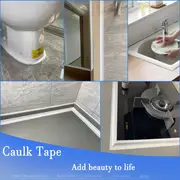 1pc waterproof caulk tape 1pc vinyl caulk tape waterproof self strip for bathroom toilet bathtub leak proof bathtub caulking tape shower sealing tape ideal for bathroom and kitchen details 2