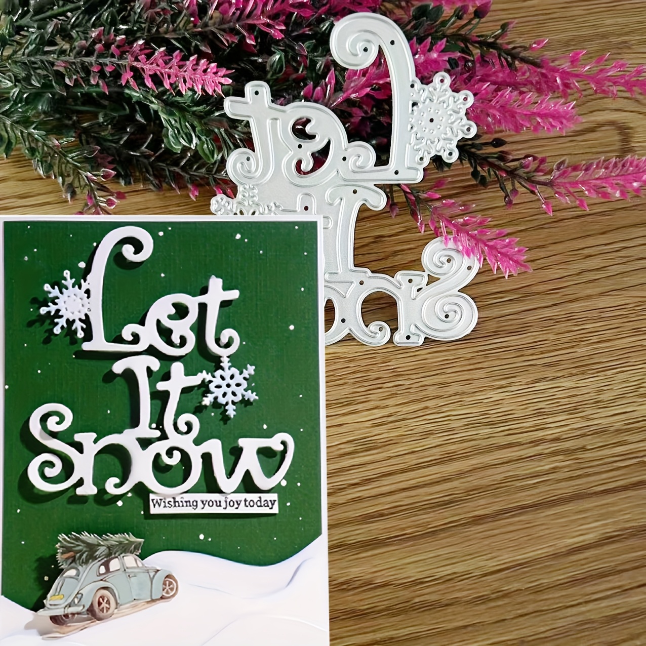 TEMU 1pc Snow Metal Die Cut, Diy Scrapbooking Embossing Stencil, Handmade Greeting Card Making Metal Cutting Dies, Gift Card Making Tools