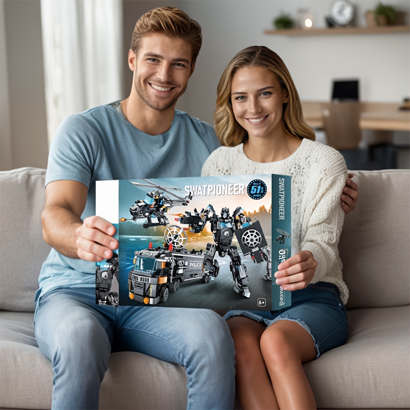 City Police Department Building Blocks Kit Toy, Police Car, Role-playing Toys for Boys And Girls, Halloween/Thanksgiving Day/Christmas Gift