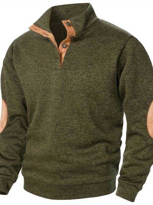 autumn and winter mens stand collar long sleeve casual sweatshirt top