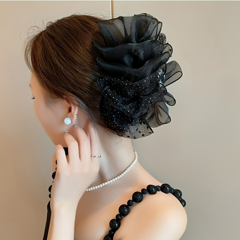 

Single French Style Hair Clip With Floral Design, Elegant And Timeless Hair Accessory For Women, Perfect For Everyday Use Or Special Occasions