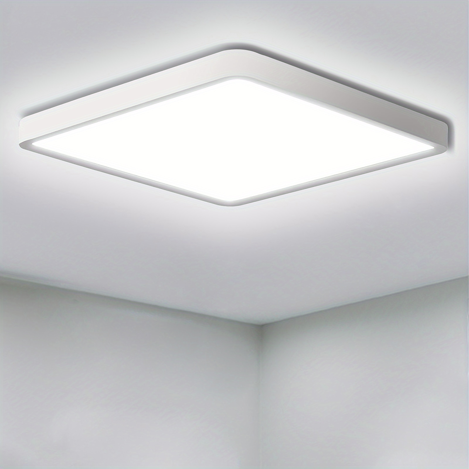 

1pc Recessed Led Ceiling Light Fixture, 5000k Neutral White, 9inch 24w Ceiling Light, Ultra Thin Recessed Square Ceiling Light For Kitchen, Bedroom, Basement, Hallway, Living Room, Stairway