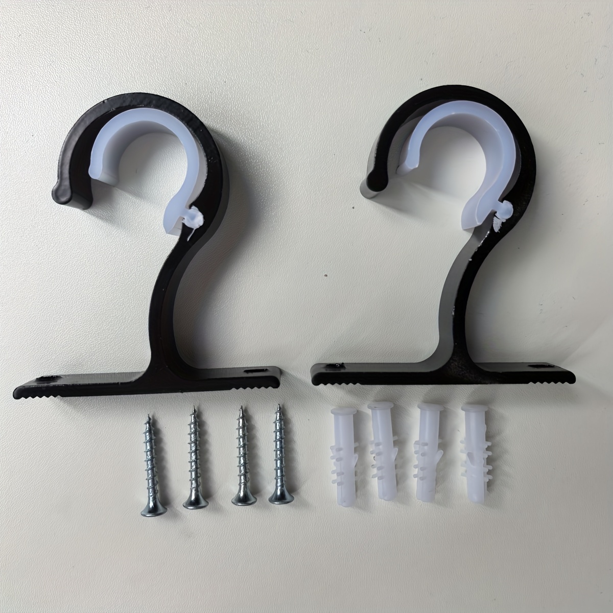 TEMU Lot de 2 supports de tringle à rideaux en métal, support mural pour tringle de rideau, accessoires pour tringle de rideau de douche, tringle à
