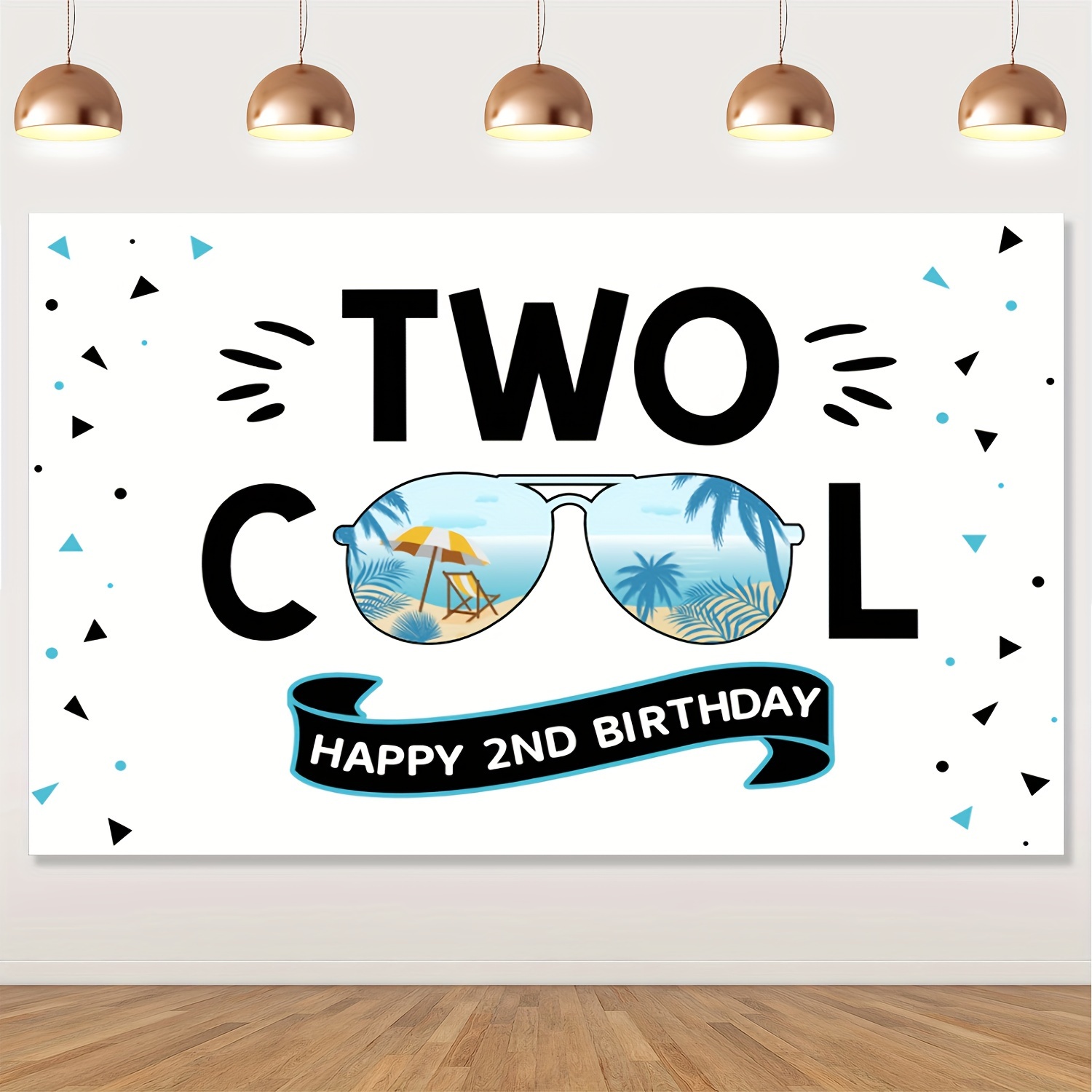 

1pc, Glasses 2 Cool Theme Second Anniversary Birthday Background, Second Anniversary Birthday Party, Photo Booth Photo Studio Party Decoration Background