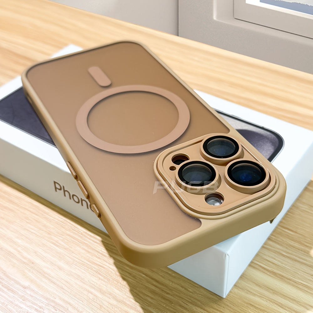 

Luxury Matte Transparent Magnetic Wireless Charging Case For 15 14 11 Pro With Lens Protector Soft Bumper Shockproof Armor Hard Acrylic Back Cover