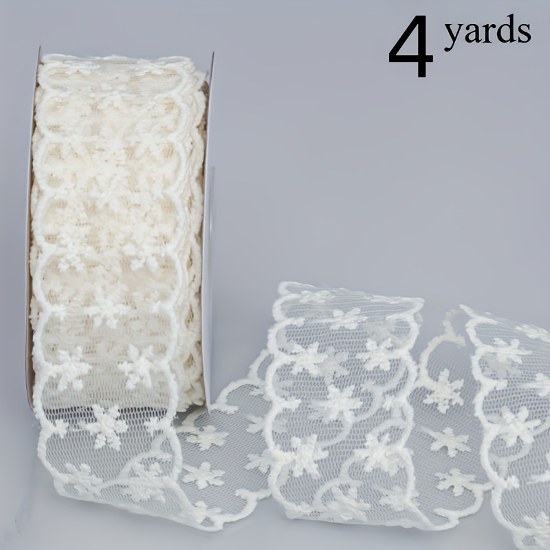TEMU de Ruban de Dentelle en Transparent Élégant - Ruban d'Artisanat Polyvalent pour Ajouts de Cheveux, Nœuds, Décoration de Vêtements, Emballage