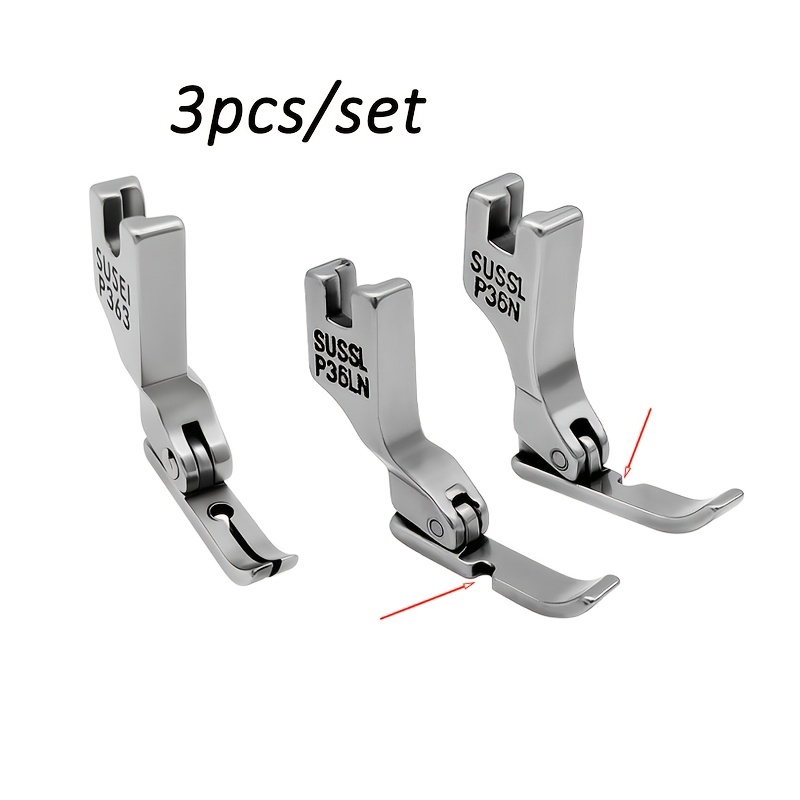TEMU 3pcs Stitching Zipper/straight Presser Foot, Applicable To Fabrics, High-handle Sewing Machine Additions