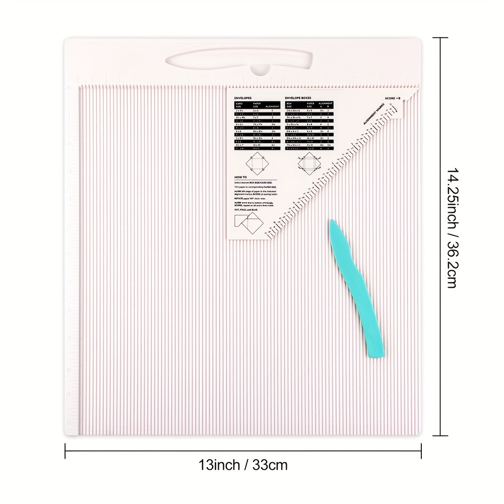 E-shop 12x12" Faltschablone für Umschläge/Geschenkboxen/Schachteln; Große vielseitige Faltschablone mit Knochenfalz dreieckiger Führung; Perfektes