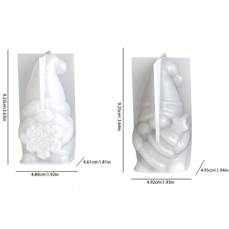 TEMU Diy Clay Mold 2pcs Santa Silicone Mold Set With Drip Resin Silicone, Reusable For Home Decoration, Handicrafts, Gypsum Cement Molds, Easy To