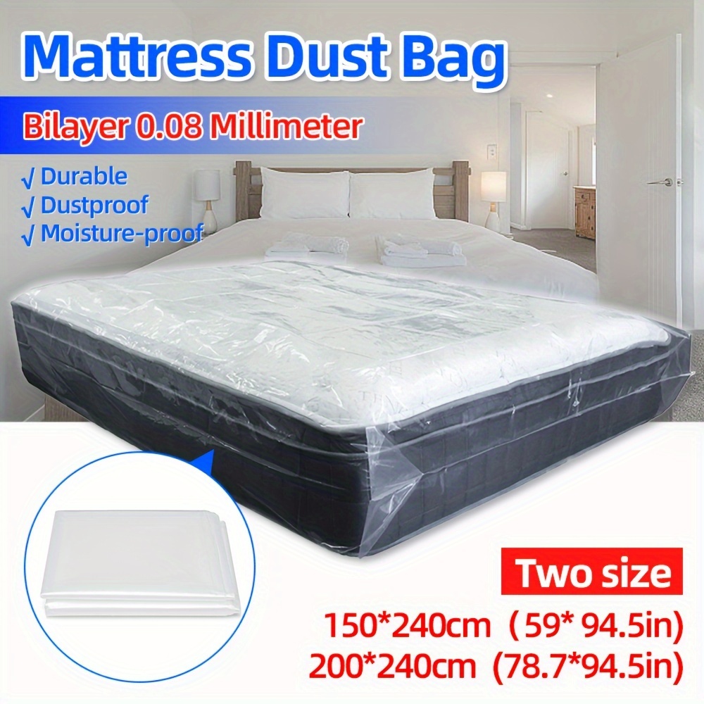 

1pc Mattress Protector Packaging Bag Moisture-proof Dust Cover Thickness 0.08mm Pe Transparent Moving Home Storage