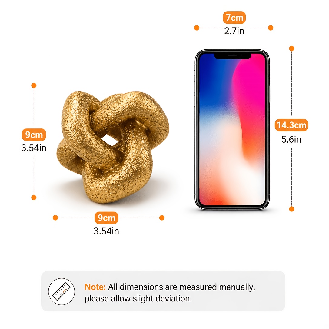 TEMU 1pc Knotted Table Sculpture Featuring A Minimalist Style, Suitable For Placement On Stacked Books, Entryway Cabinets, Or Living Room Sideboards.
