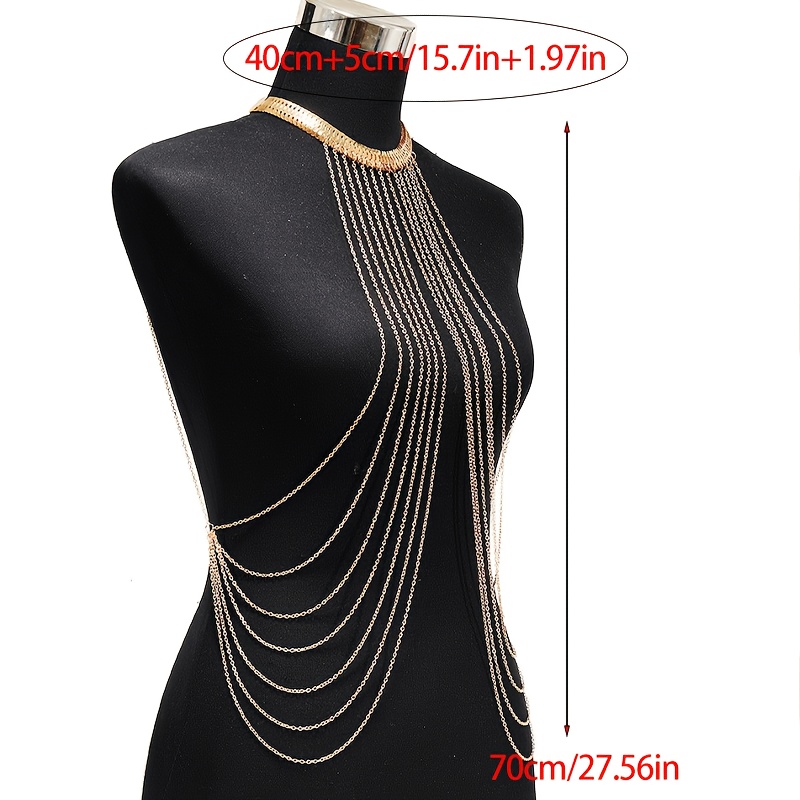 Boho Layer Snake Chain Tassel Body Chain, Versatile Beachwear Accessory