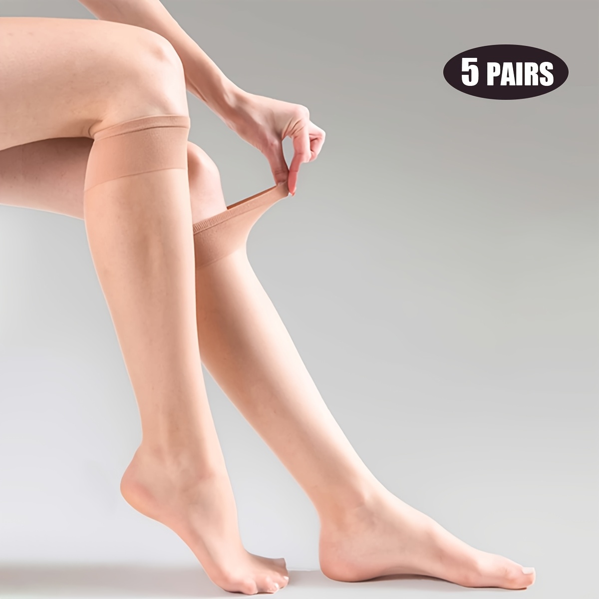 Image of 5 Pairs Women's Ankle Socks, Ultra-thin Comfortable Breathable Knee-high Mid-calf Socks, Suitable For Daily Casual And Athletic Wear