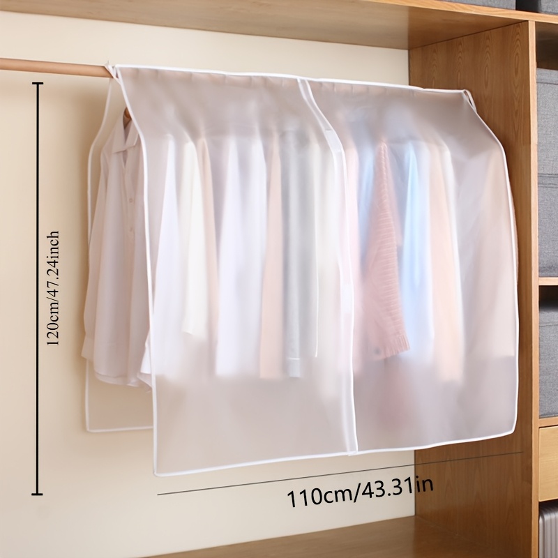 1 Large Transparent Plastic Clothes Storage Box - Durable Hanging Wardrobe Protector With Zipper Closure, Ideal For Home Bedroom | Space- Storage Solution, Clothes Organizer, Travel Storage Box