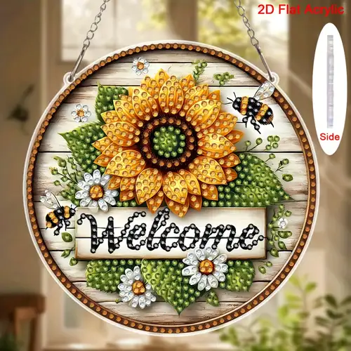 Eiflow DIY Hanging Diamond Art Kit Highland Cattle, Acrylic Eiflow DIY Hanging Diamond Art Kit Highland Cattle, Acrylic