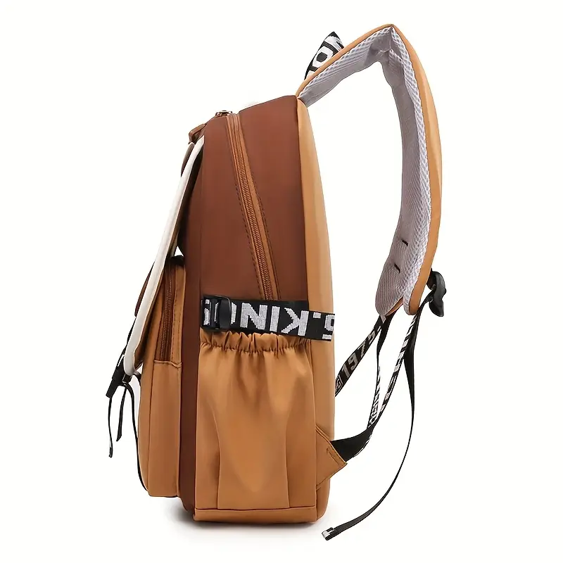 new cute capibara pattern backpack large capacity fashion casual school bag details 2