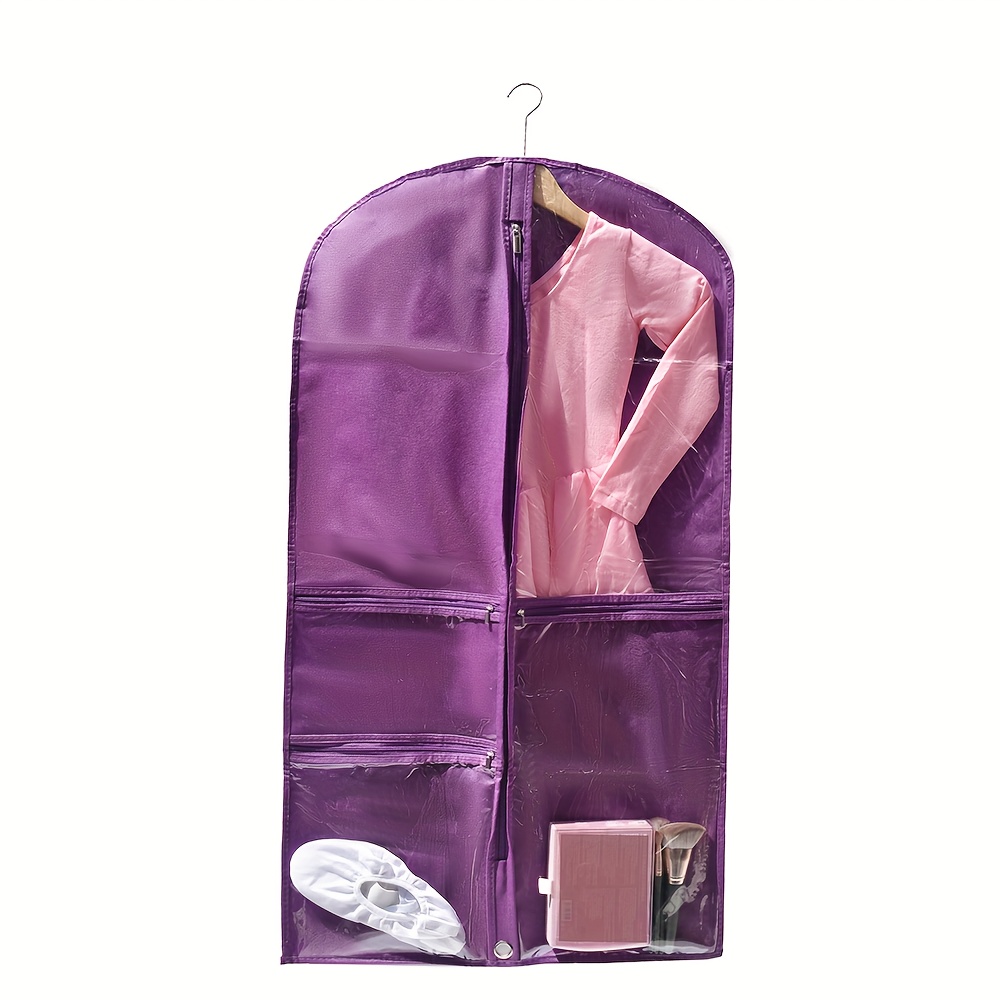 TEMU 1pc Of Semi-transparent Minimalist Dust-proof Dance Skirt Storage Bag, Dance Skirt Garment Bag, Suit Garment Bag, For Wardrobe And Travel, With