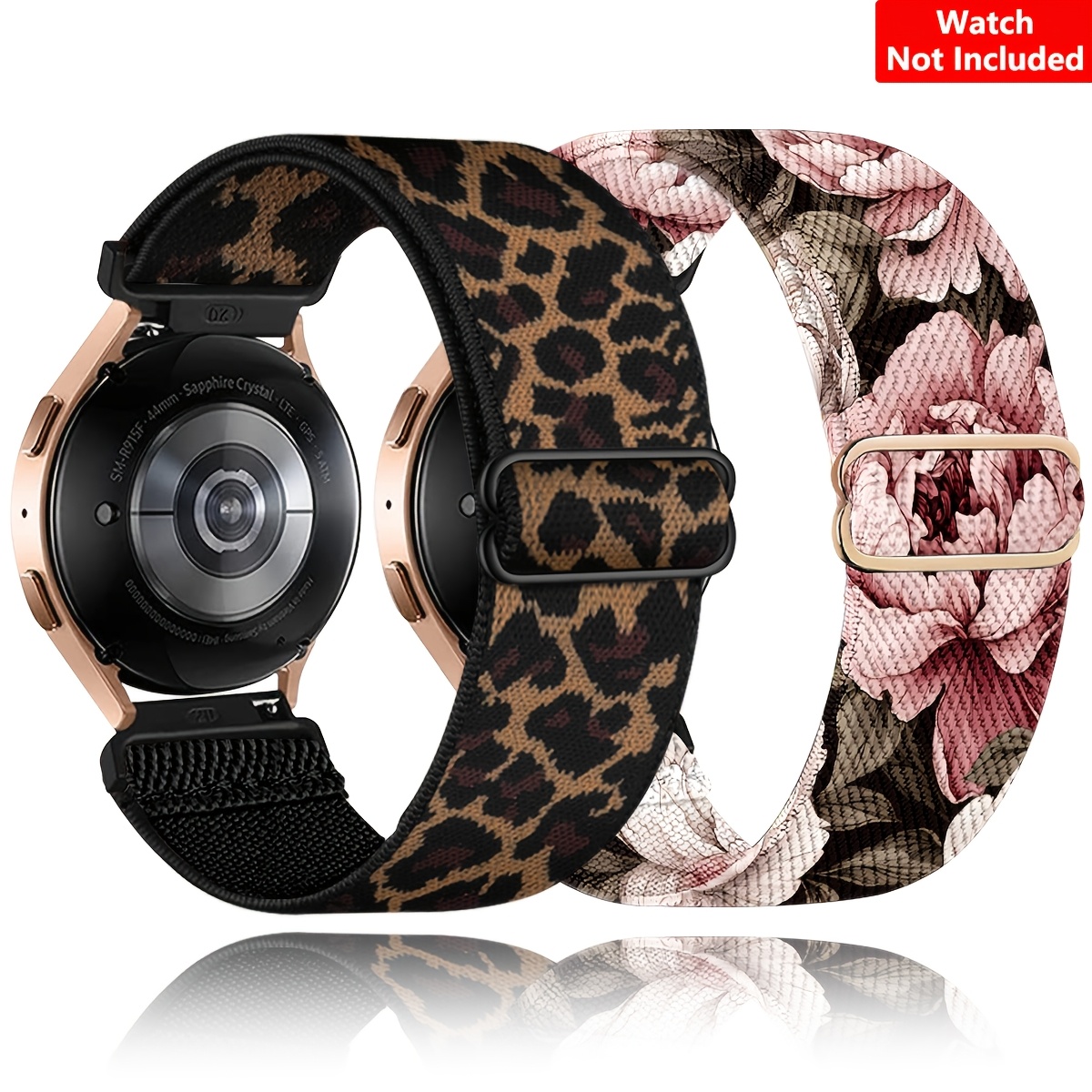 E-shop 2er-Pack CHINBER Armband für for Samsung for Galaxy Watch – Schnellwechsel-Softband mit Leoparden- Blumenmuster – Smartwatch-Armband für for