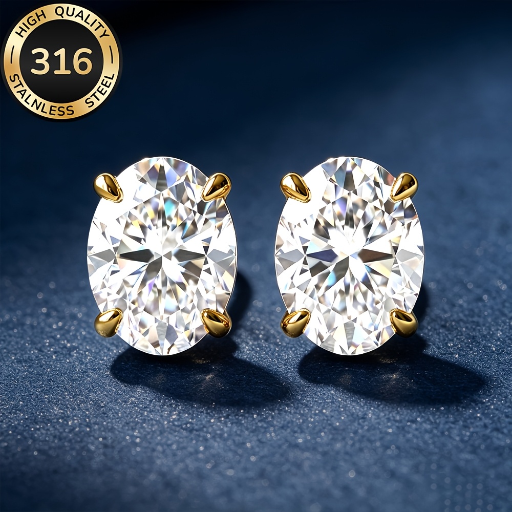 TEMU High-quality Steel Earrings, Hypoallergenic, Tarnish-resistant, Comfortable And Versatile, Simple And Elegant, Stylish Men's Earrings Suitable