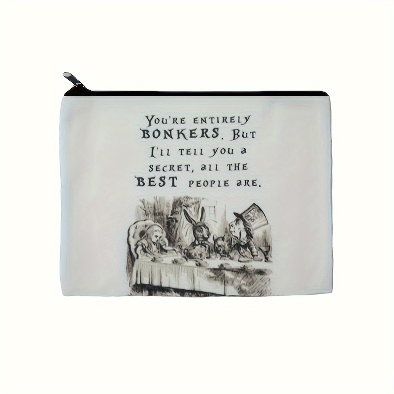 

you're Entirely " Print Canvas Pouch, Carry-all Zipper Bag, Multi-purpose Storage Cosmetic Bag, Pencil Case, Coin Purse