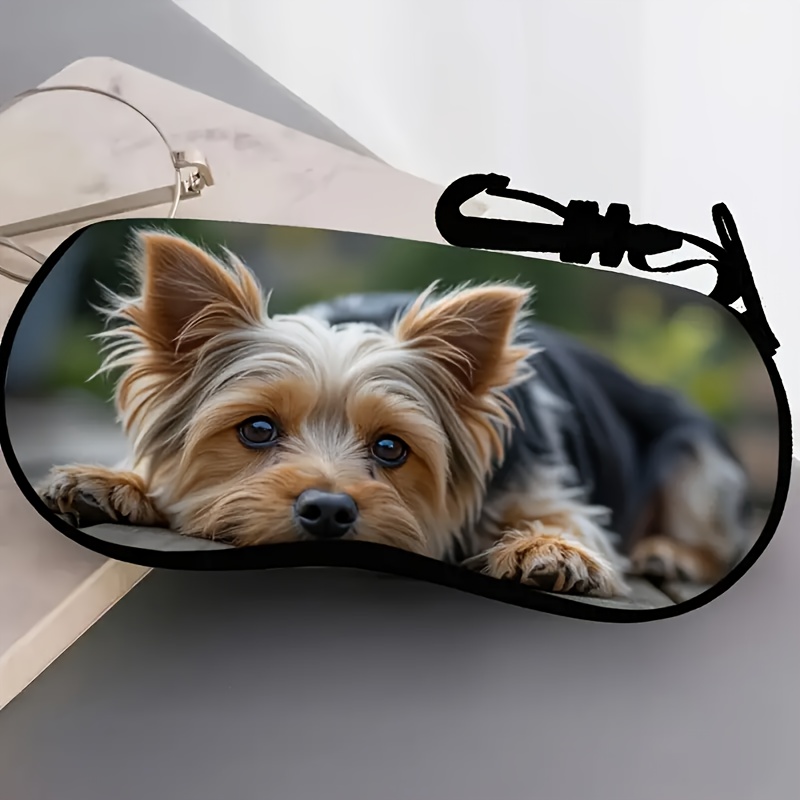TEMU 1pc Of Cute Puppy Pattern Eyeglass Case, Soft And Durable Neoprene Glasses Pouch, Scratch-resistant And Dust-proof, Compact And Portable, For