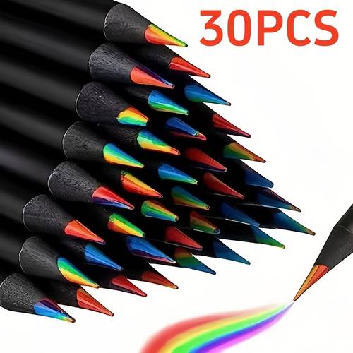 matite in legno 30/60 pz, , 1 matita 7 colori, colori sfumati