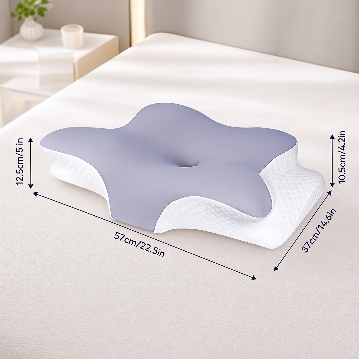 1pc ergonomic neck pillow for side, back, and stomach sleepers - contoured design, soft yet firm cervical pillow,slow rebound cushion memory foam pillow,head pad for sleeping Product details 2