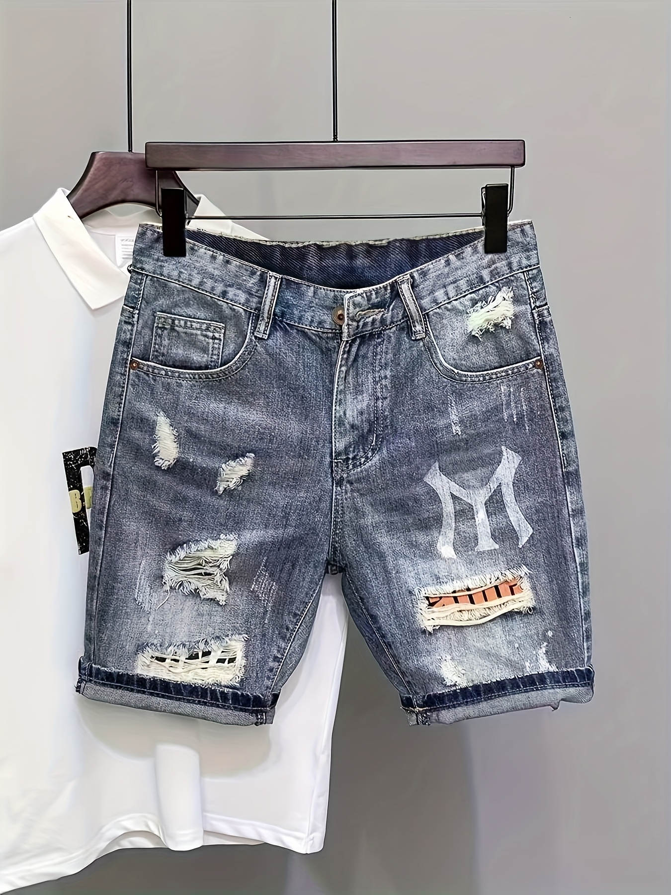 Men'S Summer Thin Denim Shorts Cropped Pants
