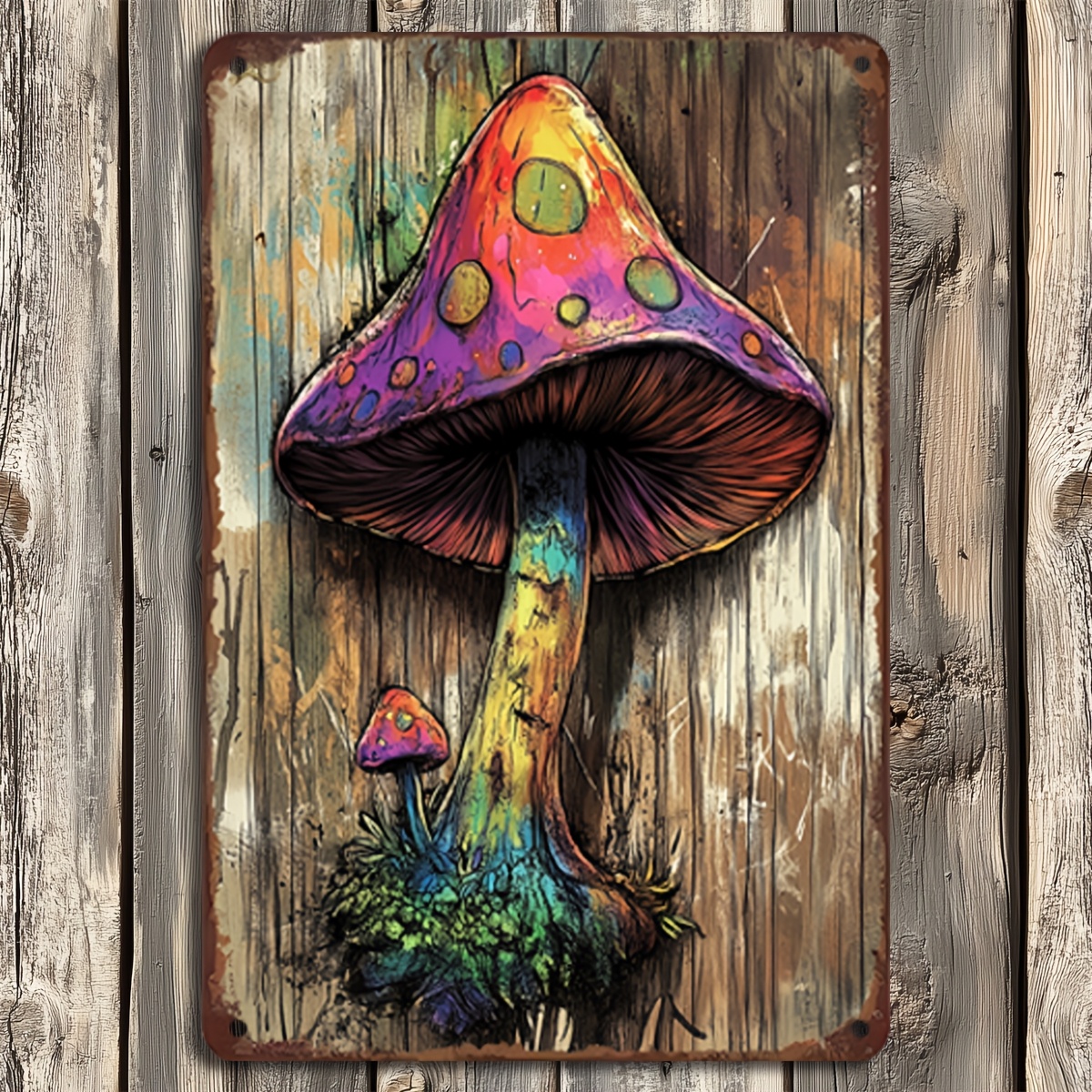 TEMU 2d Flat, 1pc Vintage Metal Tin Sign - Colorful Rustic Wall Art, 8x12 Inch Durable Metal Decor, For Home, Cafe, Restaurant, Bedroom, Dining Room,