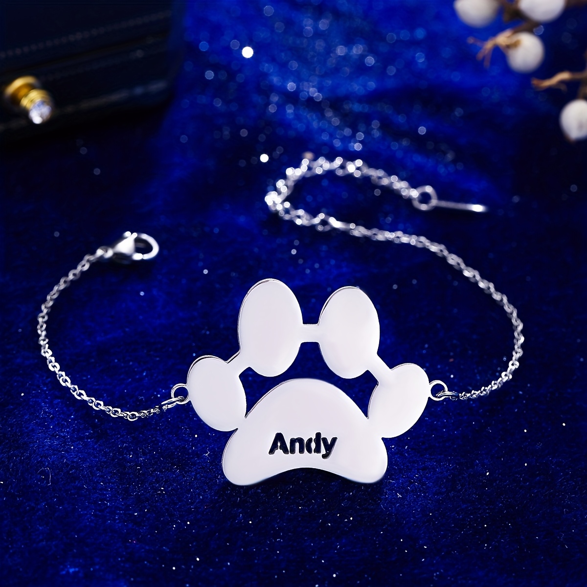 

Cute Print Bracelet With Customized Name, Stainless Steel Animal Print Jewelry, Daily & Vacation Accessory, Ideal For Pet Lovers & Moms, Christmas Gift