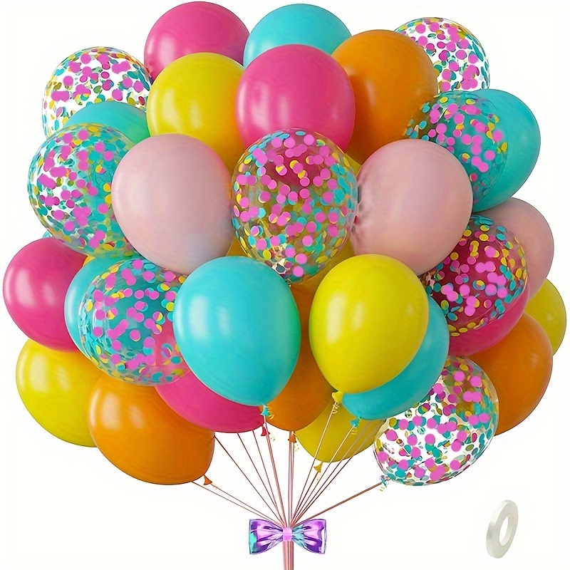 

51pcs Vibrant Latex Balloons: A Birthday Party - Suitable For 3-12