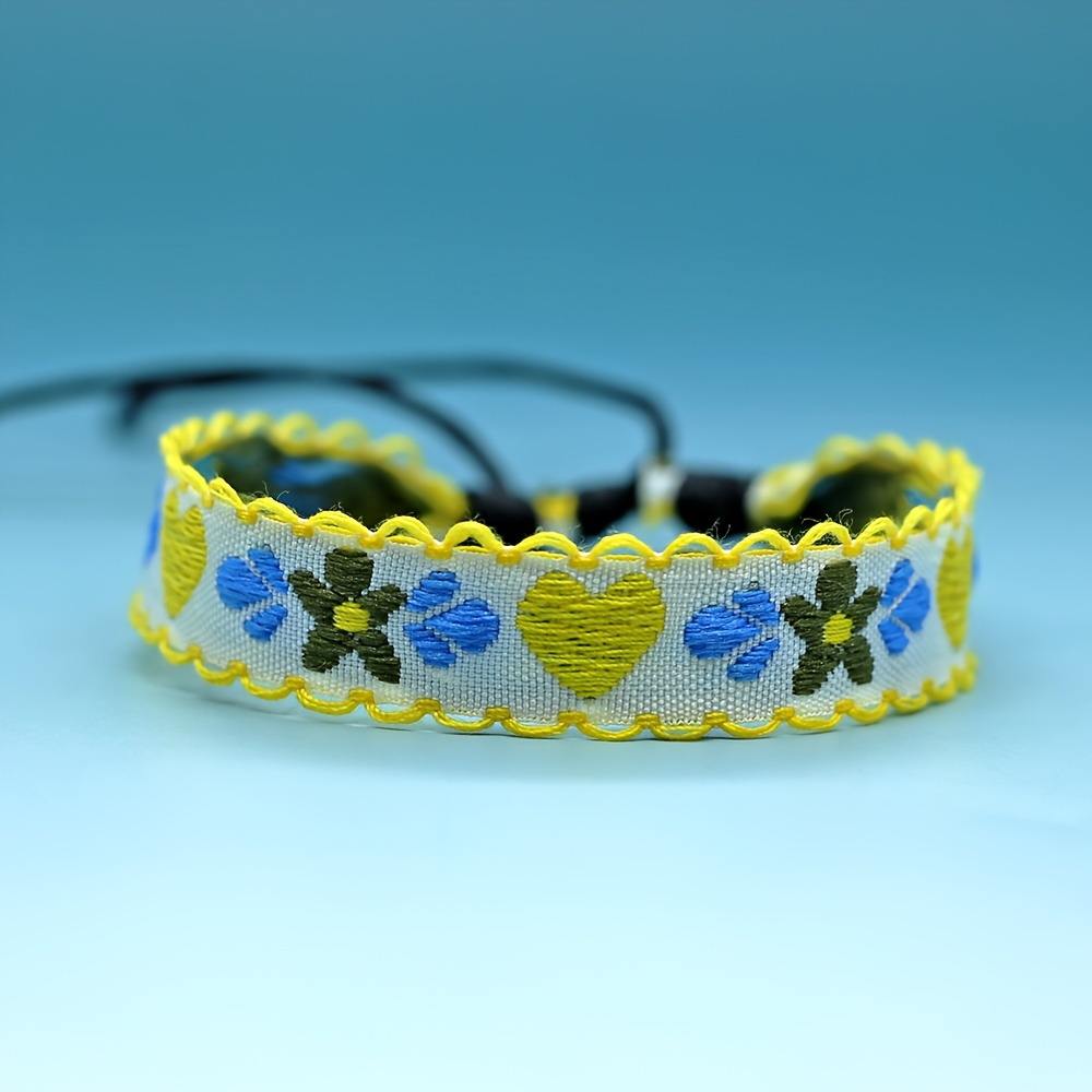 5pc Bohemian Chic Hand-woven Knitted Jacquard Charm Bracelet Set