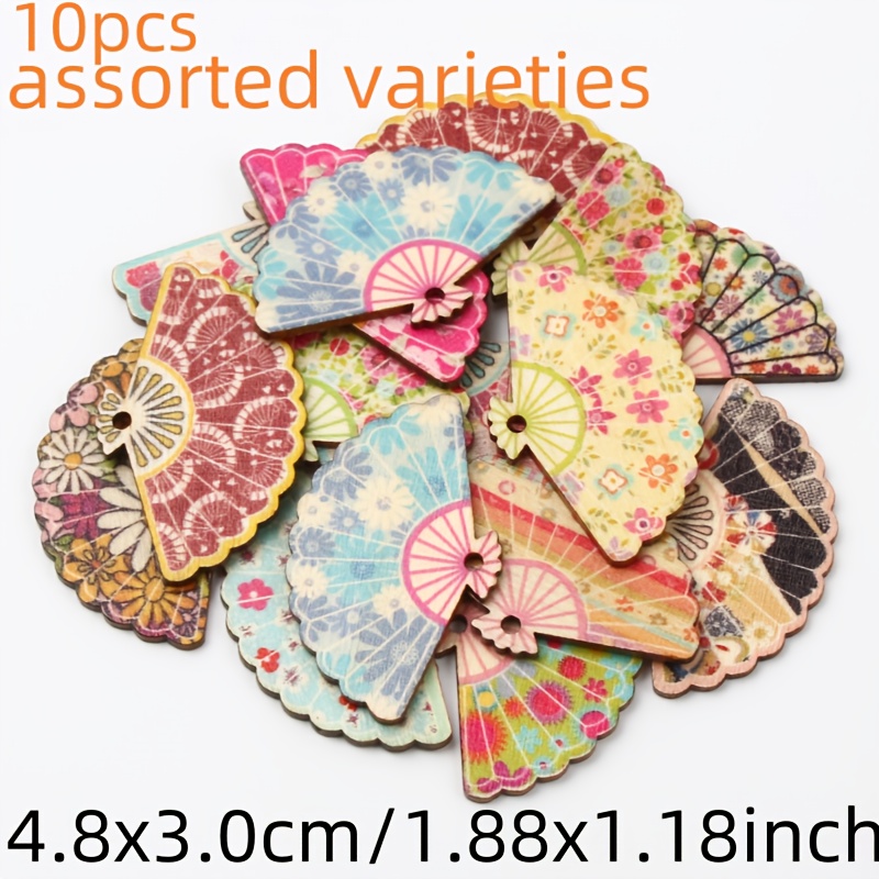 TEMU Botones de de madera de 48x30 mm, 10 piezas, con aleatorio para costura, scrapbooking, regalos, manualidades, hogar, decoración de ropa,