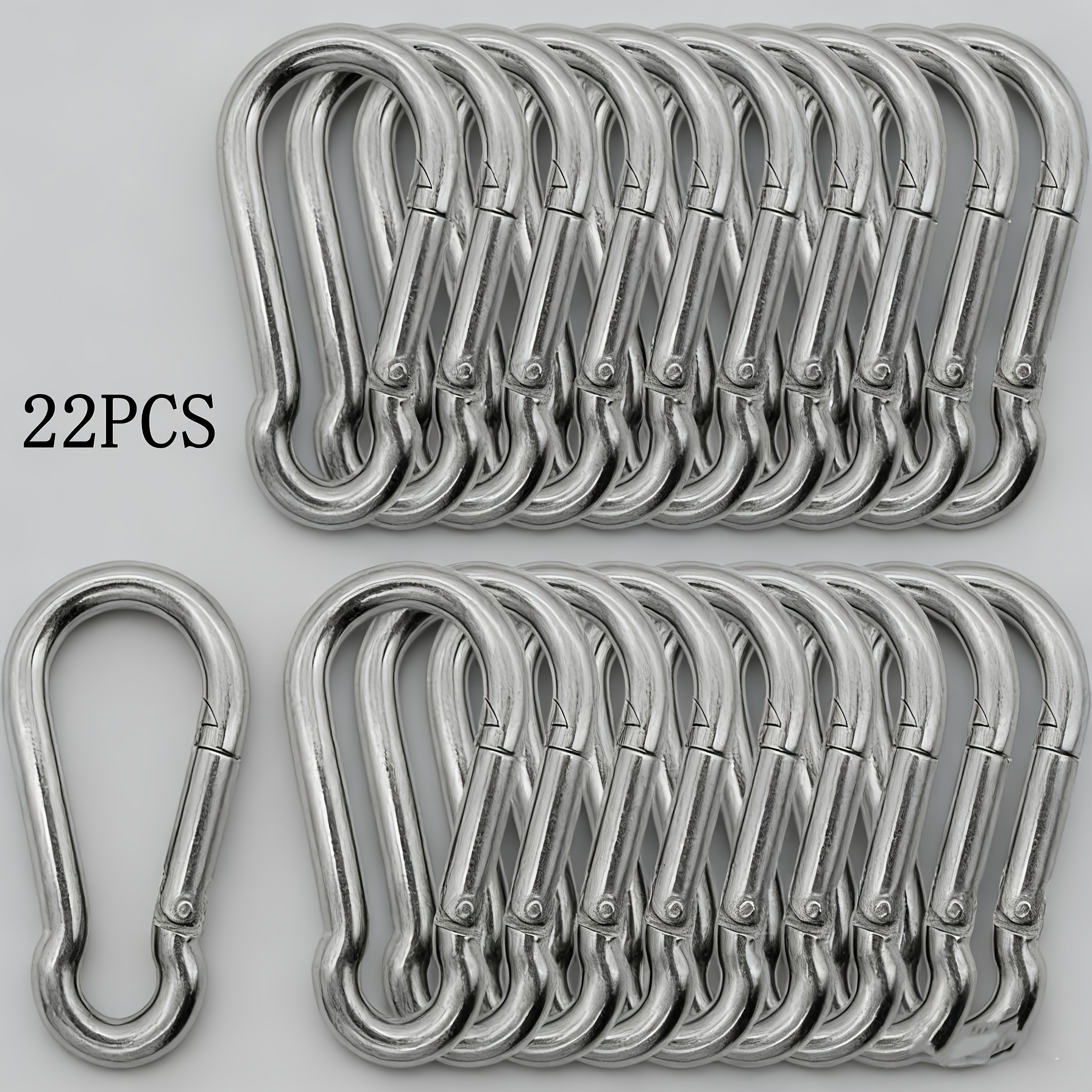 TEMU 22 Multi-functional Heavy-duty Carabiners, Made Of Stainless Steel, Durable And Rust-resistant. Suitable For Various Outdoor , Including Gyms,