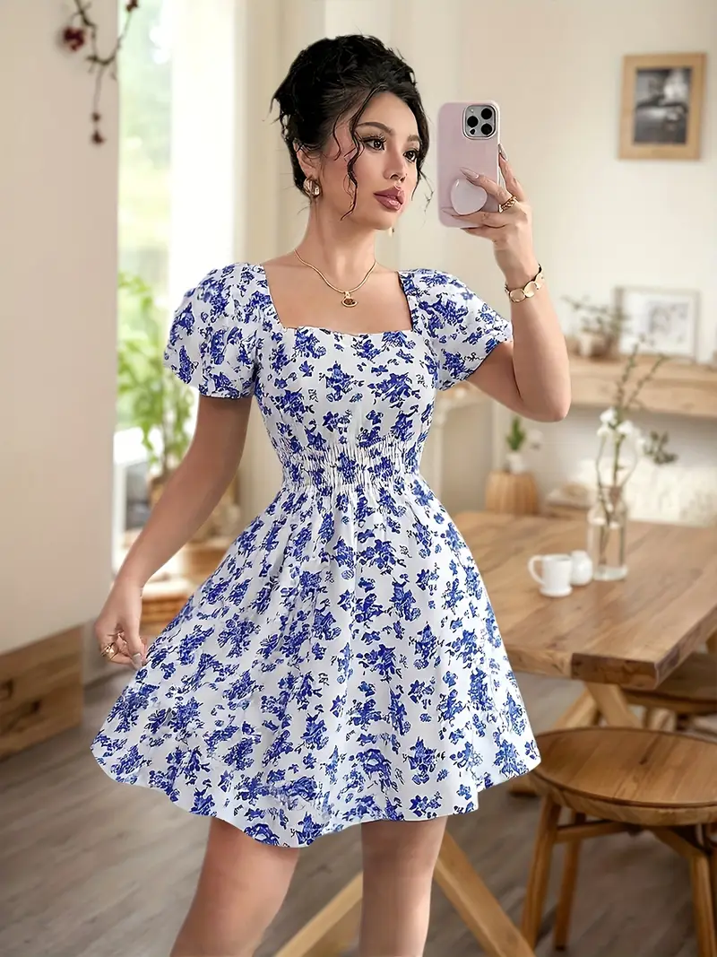 cute summer party dresses Floral Skater Dress Cute Summer Party Dress