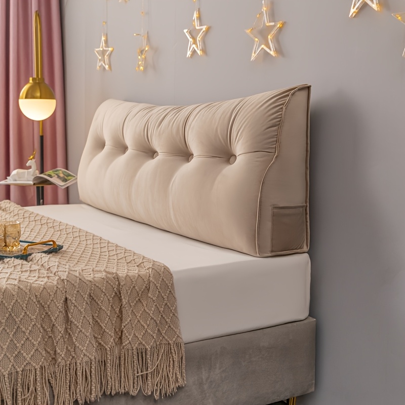 TEMU In , This Versatile Triangular Headrest Cushion Is Skin-friendly And Soft With A Comfortable Fabric Texture. Ideal For Reading On Sofas Or Beds,