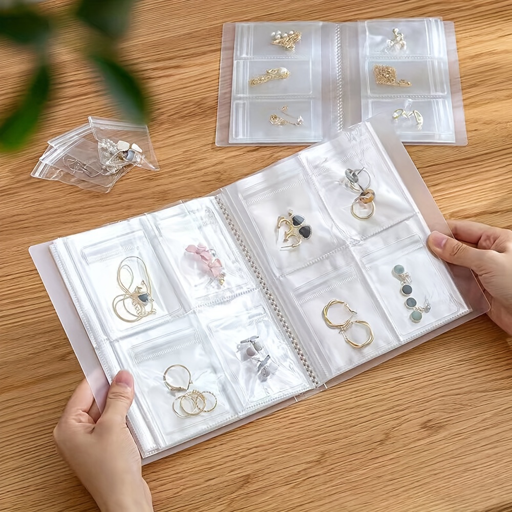 

1pc Transparent Jewelry Organizer Book, 160 Grid Anti-oxidation Polypropylene Storage Pockets, Jewerly Storage Supplies